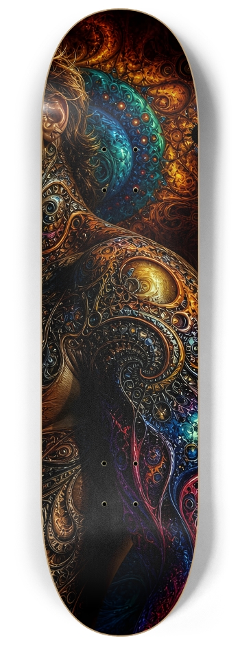 Psychedelic Dirty Blonde Fractal Surfer #1 #2 8-1/4 Skateboard Deck