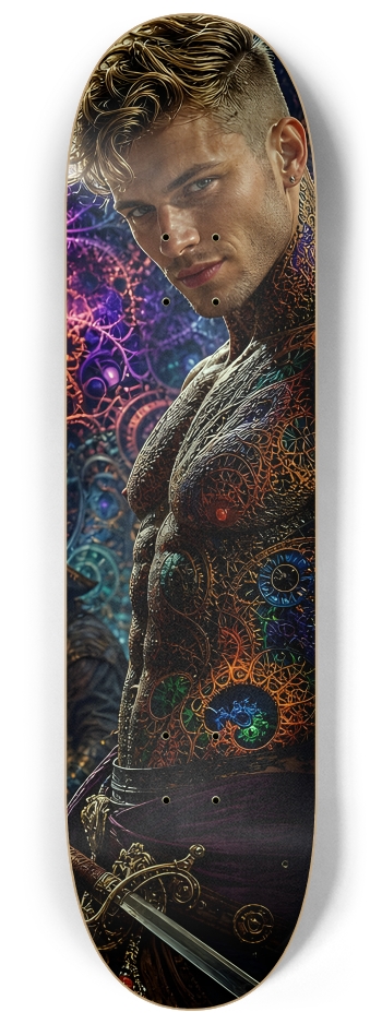 Psychedelic Blonde Fractal Pirate #4 #2 8-1/4 Skateboard Deck