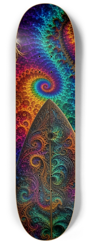 Psychedelic Dirty Blonde Fractal Surfer #23 #3 8-1/4 Skateboard Deck