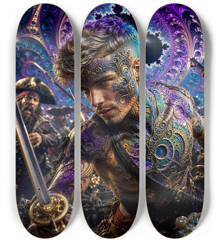 Psychedelic Brunette Fractal Pirate #1