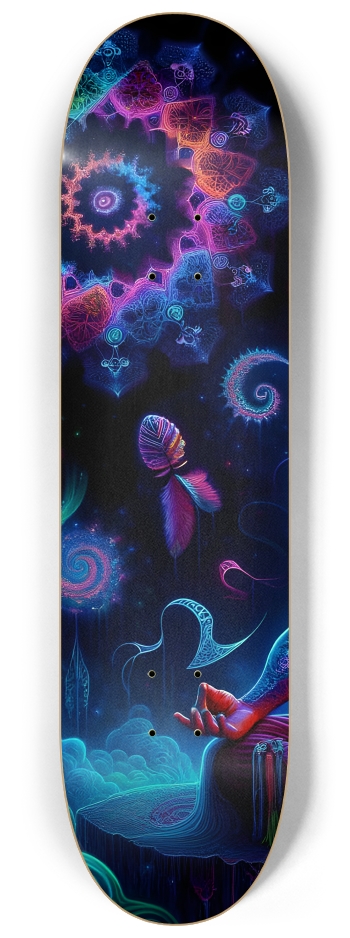 Psychedelic Fractal Native American Man #1 #1 8-1/4 Skateboard Deck