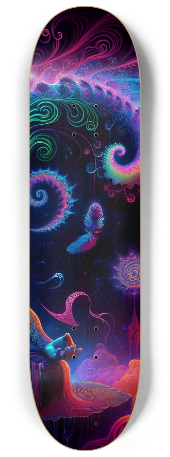 Psychedelic Fractal Native American Man #1 #3 8-1/4 Skateboard Deck