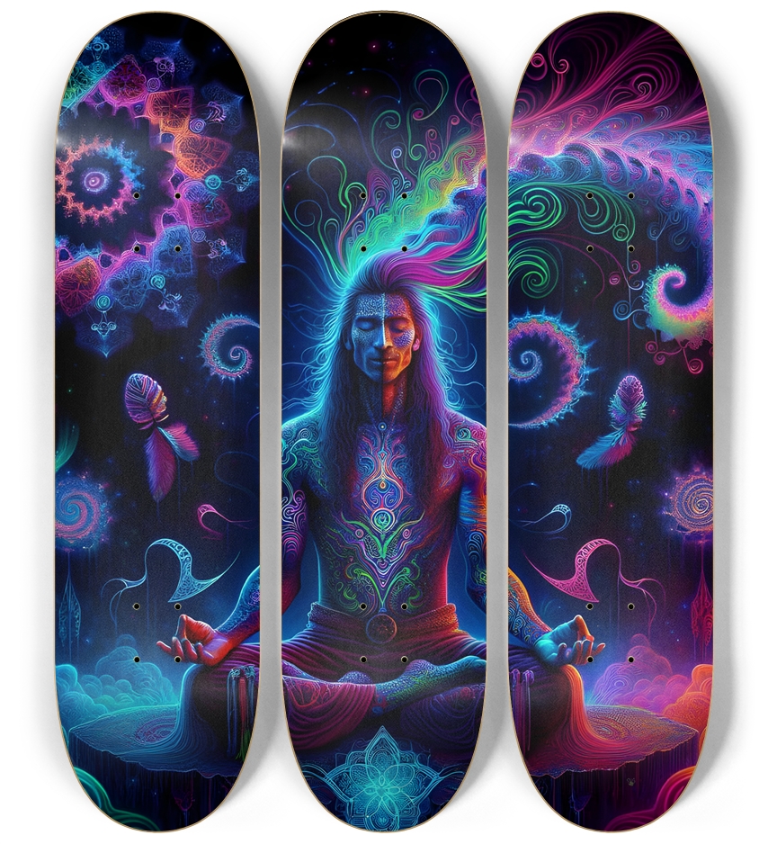 Psychedelic Fractal Native American Man #1