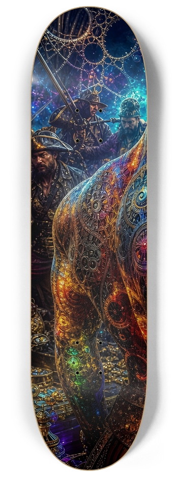 Psychedelic Brunette Fractal Pirate #12 #1 8-1/4 Skateboard Deck
