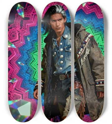 Native American Model + Fractal Backdrop #20