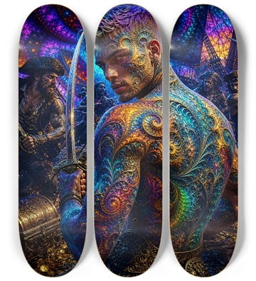 Psychedelic Blonde Fractal Pirate #5