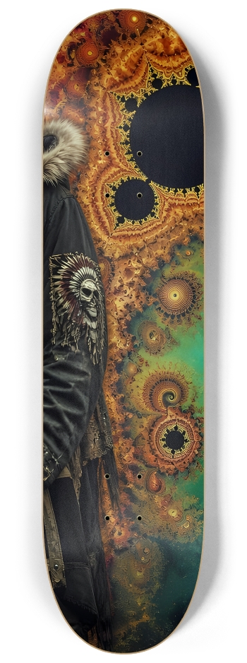 Native American Model + Fractal Backdrop #23 #3 8-1/4 Skateboard Deck