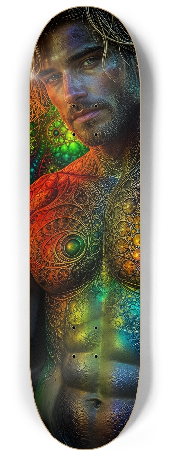 Psychedelic Dirty Blonde Fractal Surfer #20 #2 8-1/4 Skateboard Deck