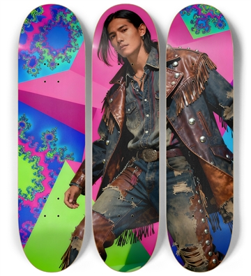 Native American Model + Fractal Backdrop #21