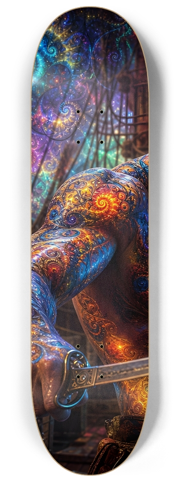 Psychedelic Brunette Fractal Pirate #5 #1 8-1/4 Skateboard Deck