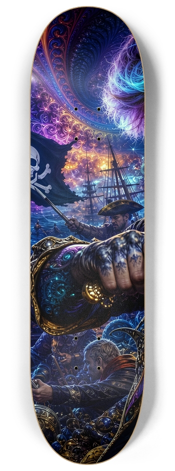 Psychedelic Brunette Fractal Pirate #15 #1 8-1/4 Skateboard Deck