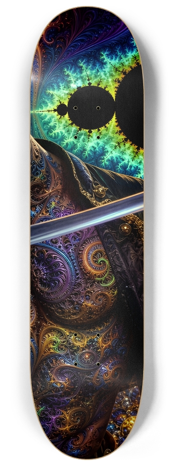 Psychedelic Brunette Fractal Pirate #15 #3 8-1/4 Skateboard Deck
