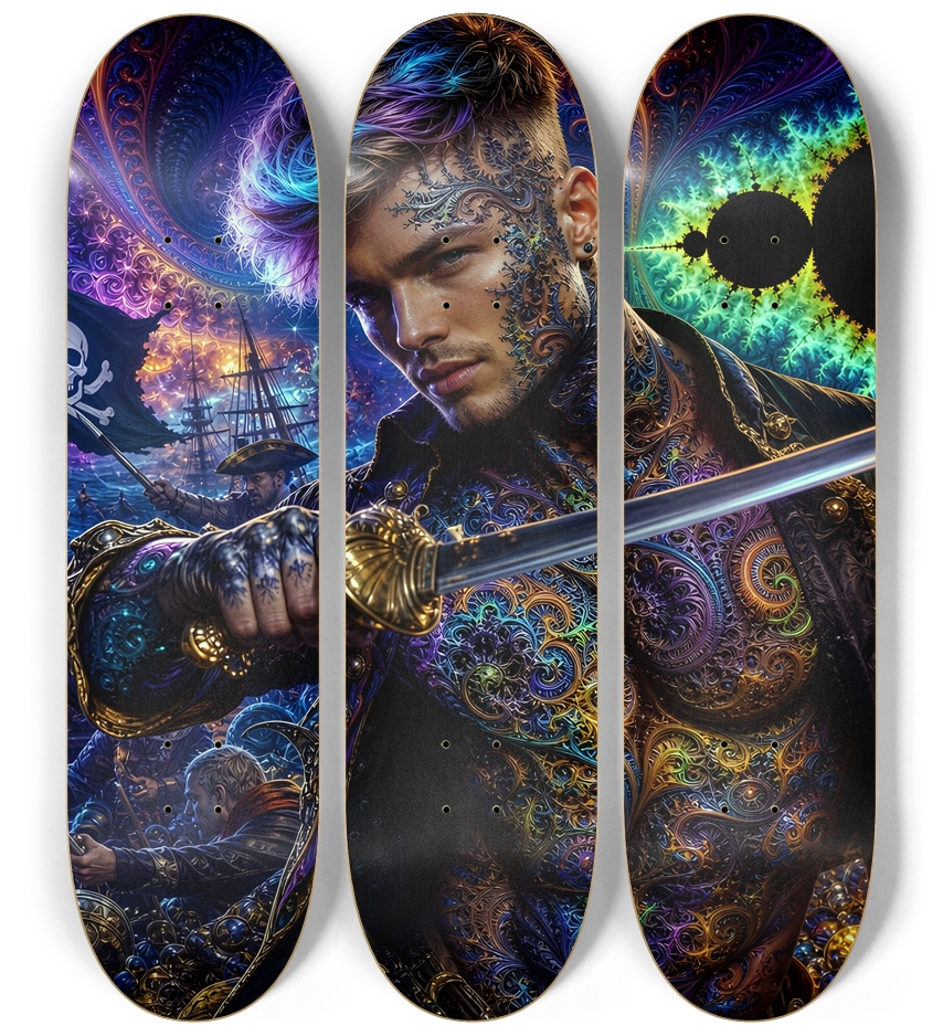 Psychedelic Brunette Fractal Pirate #15