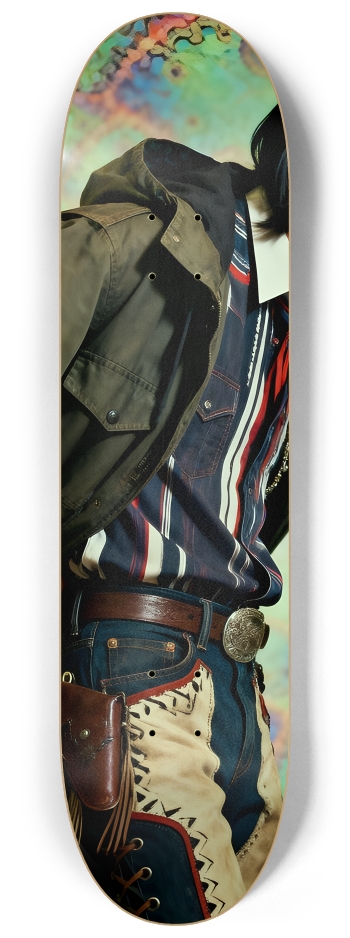 Native American Model + Fractal Backdrop #18 #2 8-1/4 Skateboard Deck