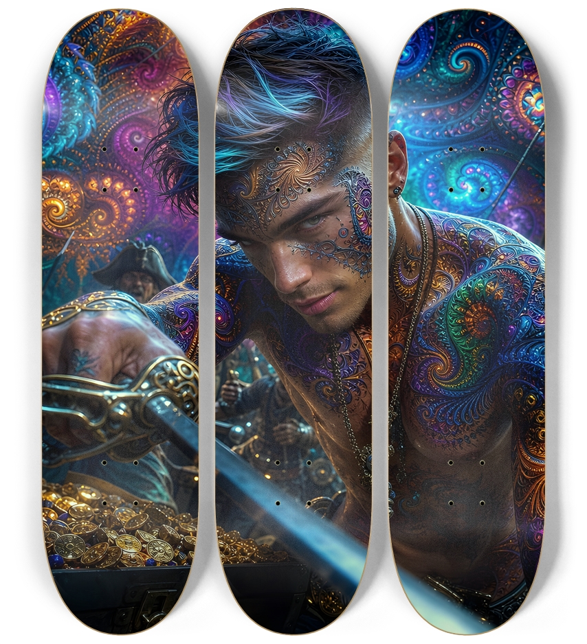 Psychedelic Brunette Fractal Pirate #10