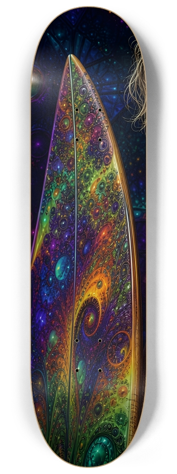 Psychedelic Dirty Blonde Fractal Surfer #2 #1 8-1/4 Skateboard Deck