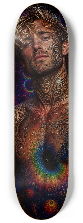 Psychedelic Dirty Blonde Fractal Surfer #10 #2 8-1/4 Skateboard Deck