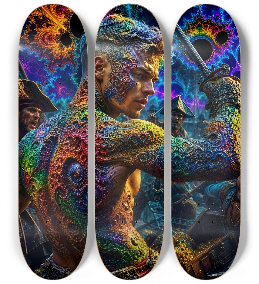 Psychedelic Blonde Fractal Pirate #1