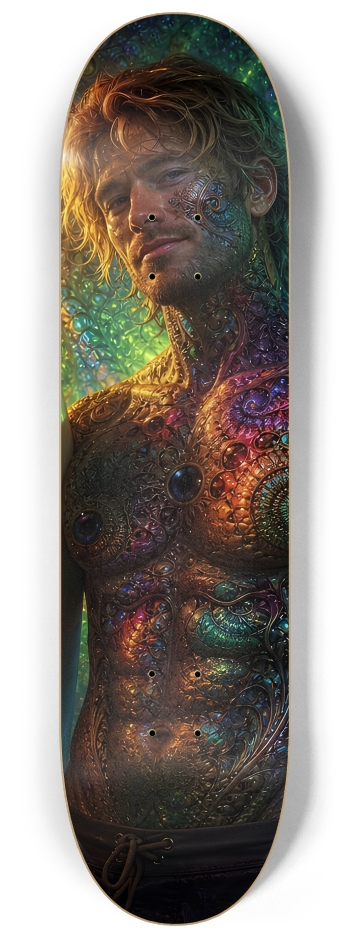 Psychedelic Dirty Blonde Fractal Surfer #31 #2 8-1/4 Skateboard Deck