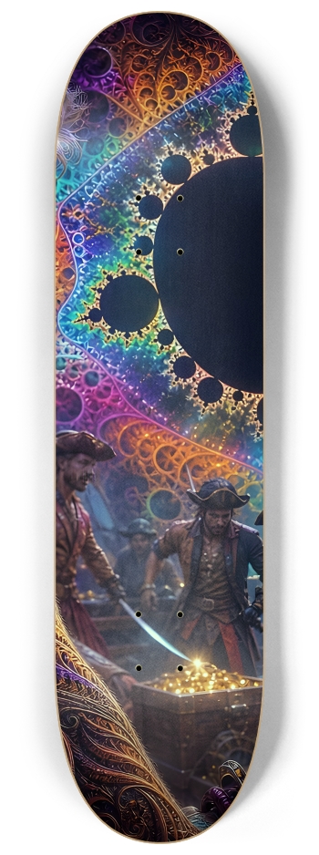 Psychedelic Blonde Fractal Pirate #2 #3 8-1/4 Skateboard Deck