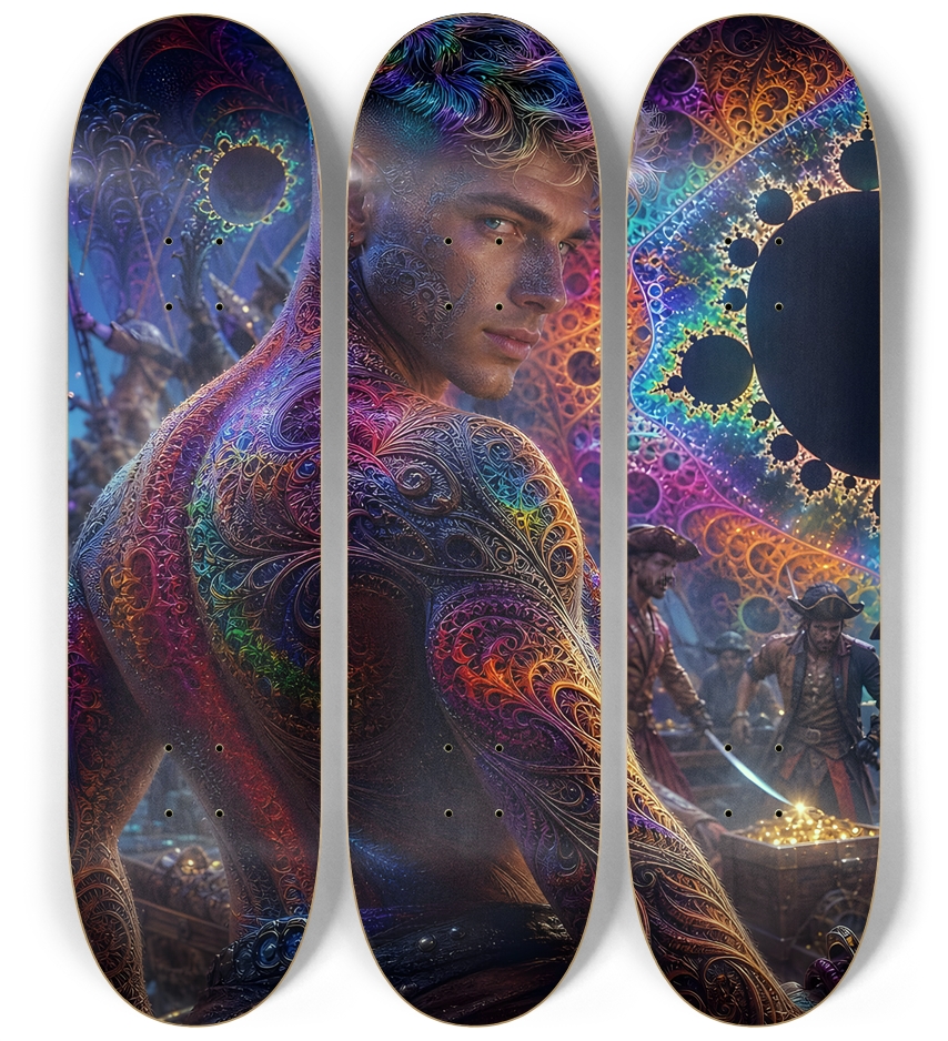 Psychedelic Blonde Fractal Pirate #2