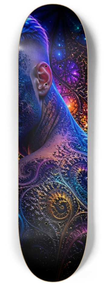 Psychedelic Bleach Blonde Fractal Model #3 #2 8-1/4 Skateboard Deck
