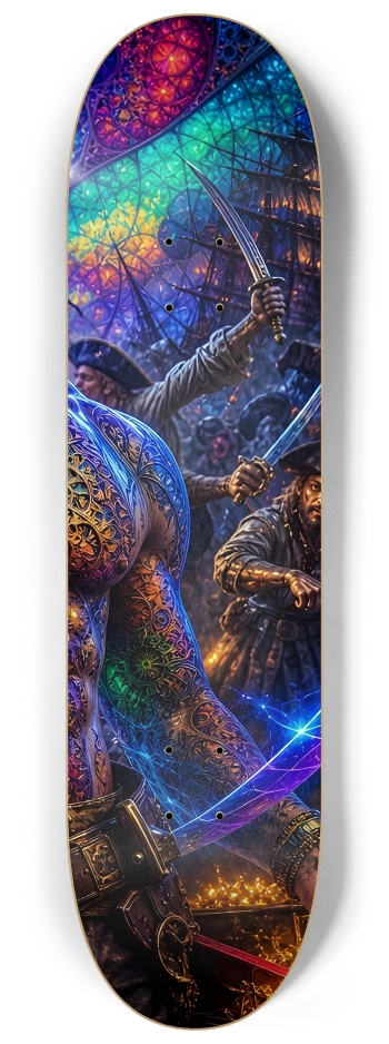 Psychedelic Brunette Fractal Pirate #7 #3 8-1/4 Skateboard Deck