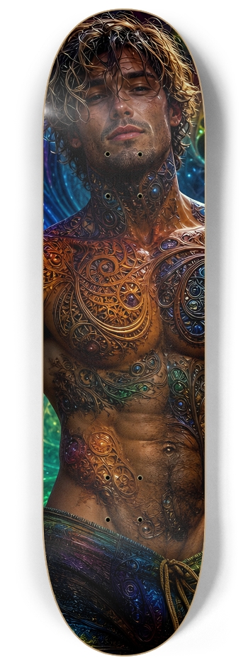 Psychedelic Dirty Blonde Fractal Surfer #24 #2 8-1/4 Skateboard Deck
