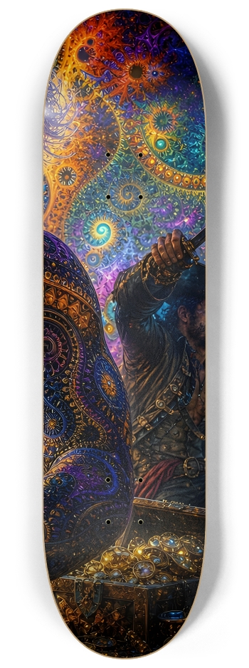 Psychedelic Dirty Blonde Fractal Pirate #28 #3 8-1/4 Skateboard Deck