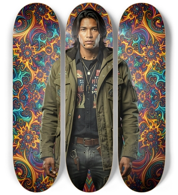 Native American Model + Fractal Backdrop #7