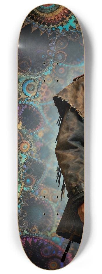 Native American Model + Fractal Backdrop #14 #1 8-1/4 Skateboard Deck