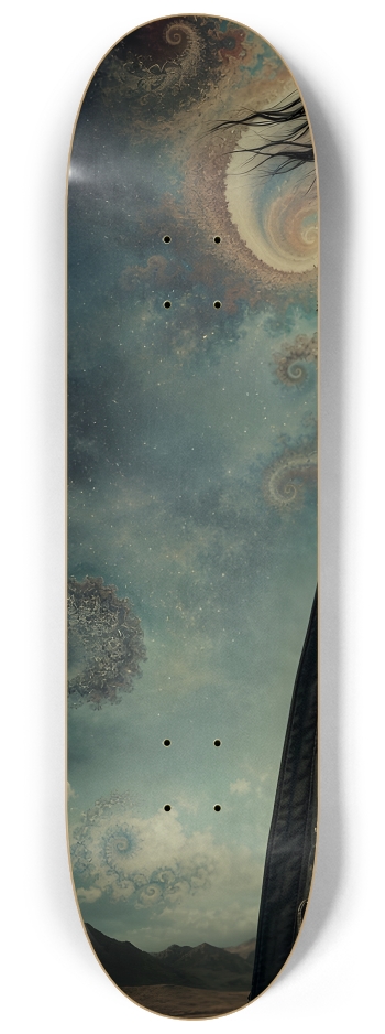 Native American Model + Fractal Backdrop #1 #1 8-1/4 Skateboard Deck