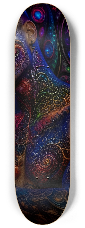 Psychedelic Bleach Blonde Fractal Model #2 #2 8-1/4 Skateboard Deck