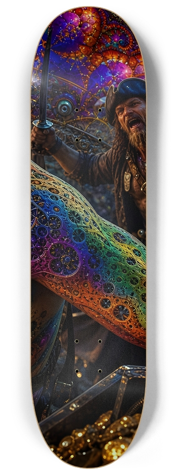 Psychedelic Dirty Blonde Fractal Pirate #31 #3 8-1/4 Skateboard Deck