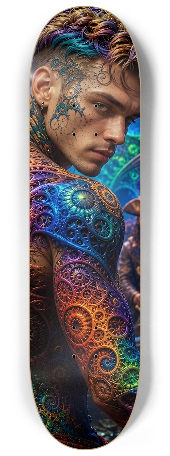 Psychedelic Brunette Fractal Pirate #3 #2 8-1/4 Skateboard Deck