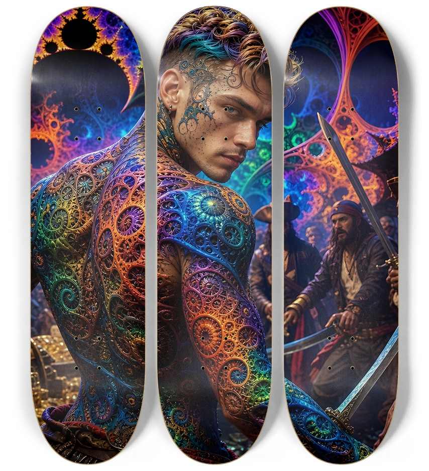 Psychedelic Brunette Fractal Pirate #3