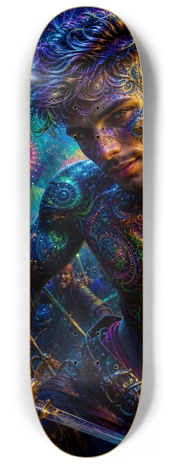 Psychedelic Dirty Blonde Fractal Pirate #29 #1 8-1/4 Skateboard Deck