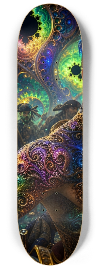Psychedelic Brunette Fractal Pirate #8 #1 8-1/4 Skateboard Deck