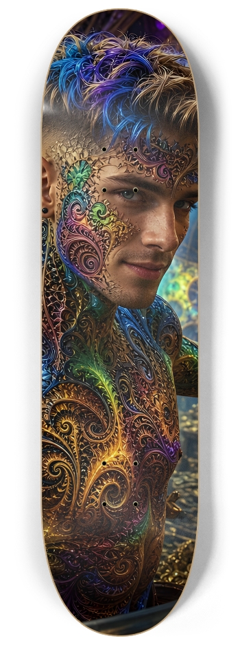 Psychedelic Brunette Fractal Pirate #8 #2 8-1/4 Skateboard Deck