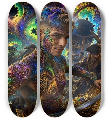 Psychedelic Brunette Fractal Pirate #8