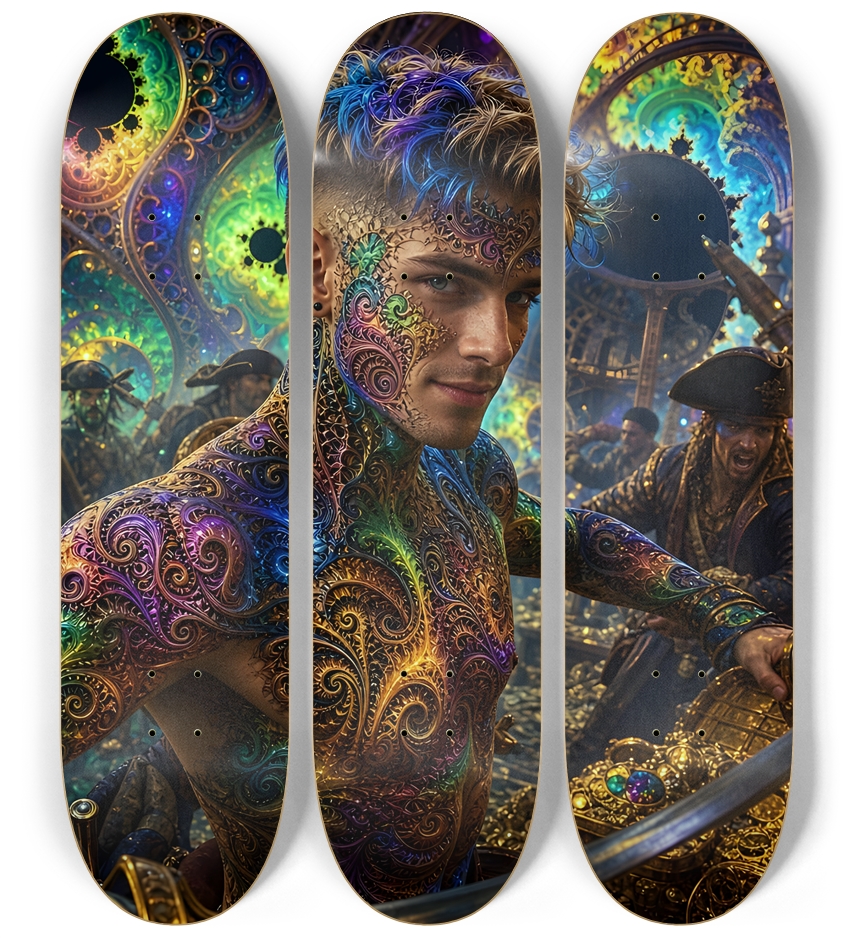 Psychedelic Brunette Fractal Pirate #8