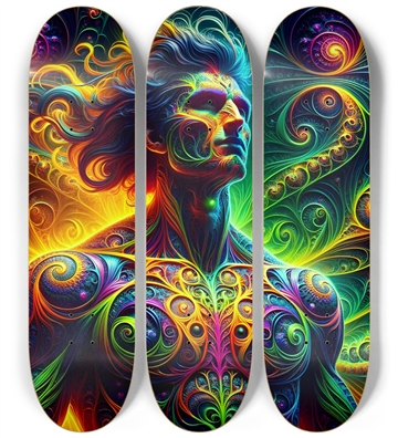 Psychedelic Fractal Native American Man #5