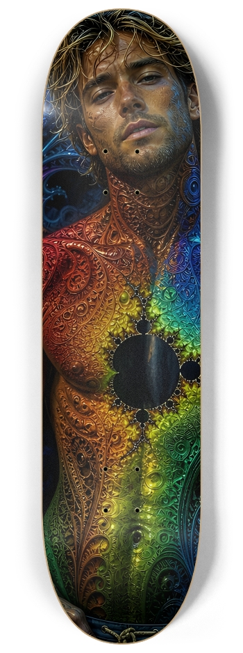 Psychedelic Dirty Blonde Fractal Surfer #18 #2 8-1/4 Skateboard Deck
