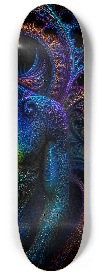 Psychedelic Dirty Blonde Fractal Surfer #18 #3 8-1/4 Skateboard Deck