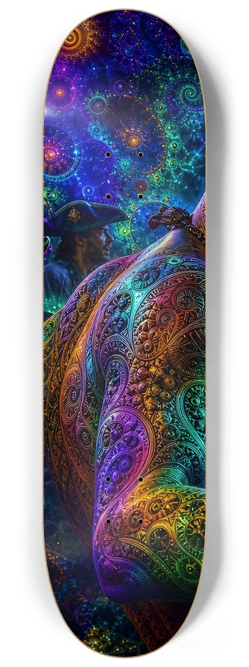 Psychedelic Brunette Fractal Pirate #2 #1 8-1/4 Skateboard Deck