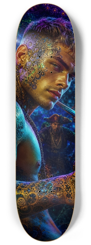 Psychedelic Brunette Fractal Pirate #2 #2 8-1/4 Skateboard Deck