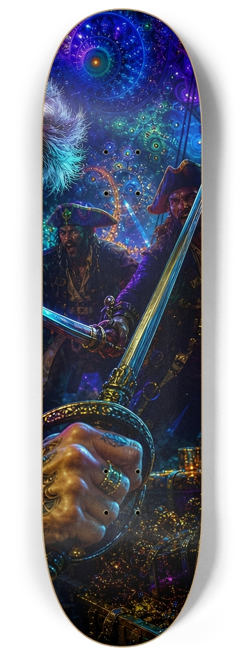 Psychedelic Brunette Fractal Pirate #2 #3 8-1/4 Skateboard Deck