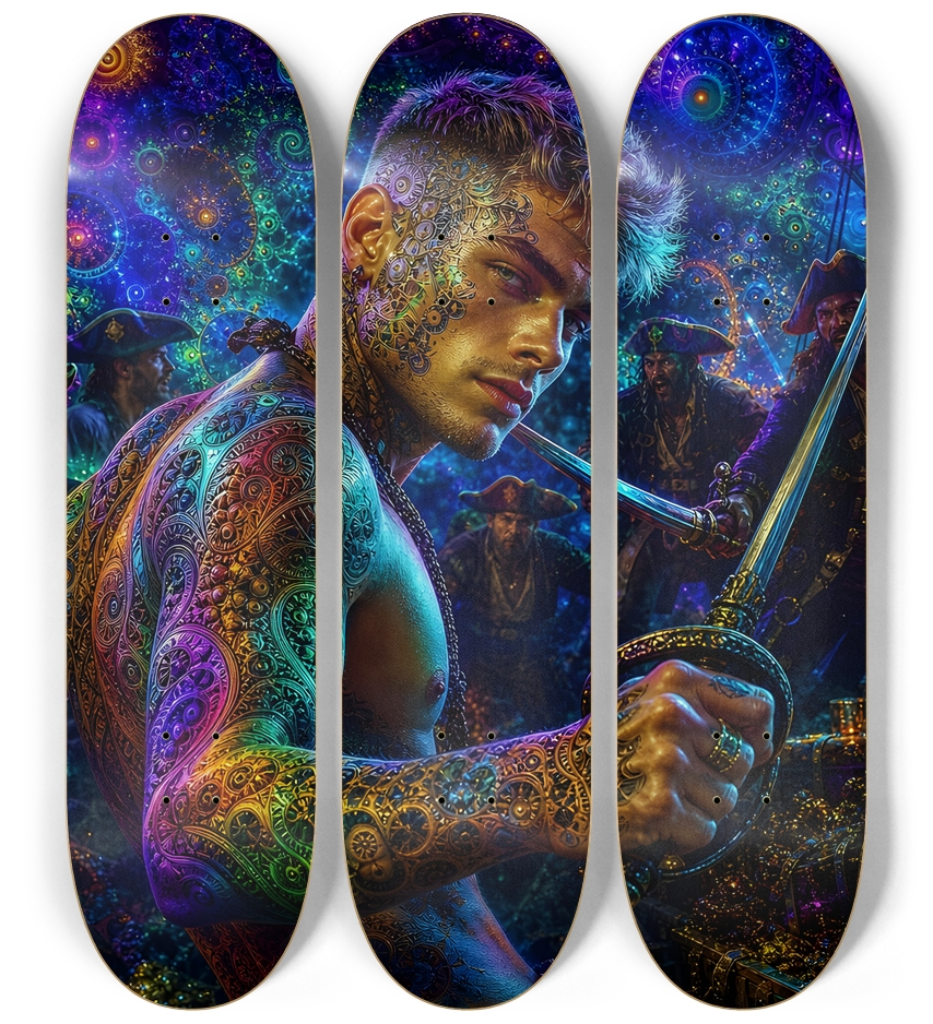 Psychedelic Brunette Fractal Pirate #2