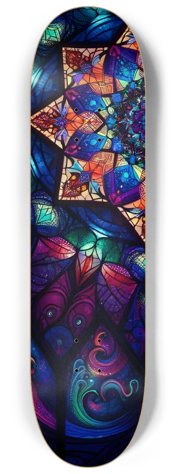 Psychedelic Fractal Native American Man #12 #1 8-1/4 Skateboard Deck