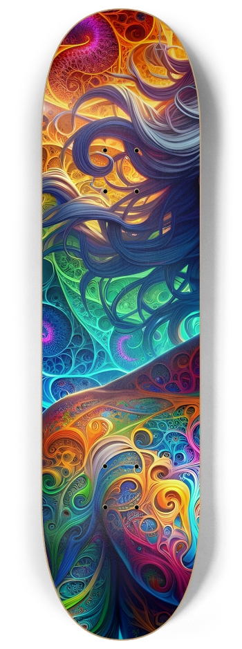 Psychedelic Fractal Native American Man #7 #1 8-1/4 Skateboard Deck